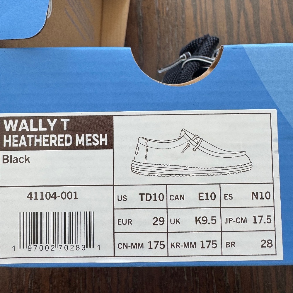 Boys Black Hey Dudes. 10 toddler